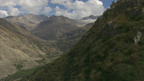 Mountain-Landscape-in-the-Summer-in-the-French-Alps,-Vanoise-National-Park---Aerial