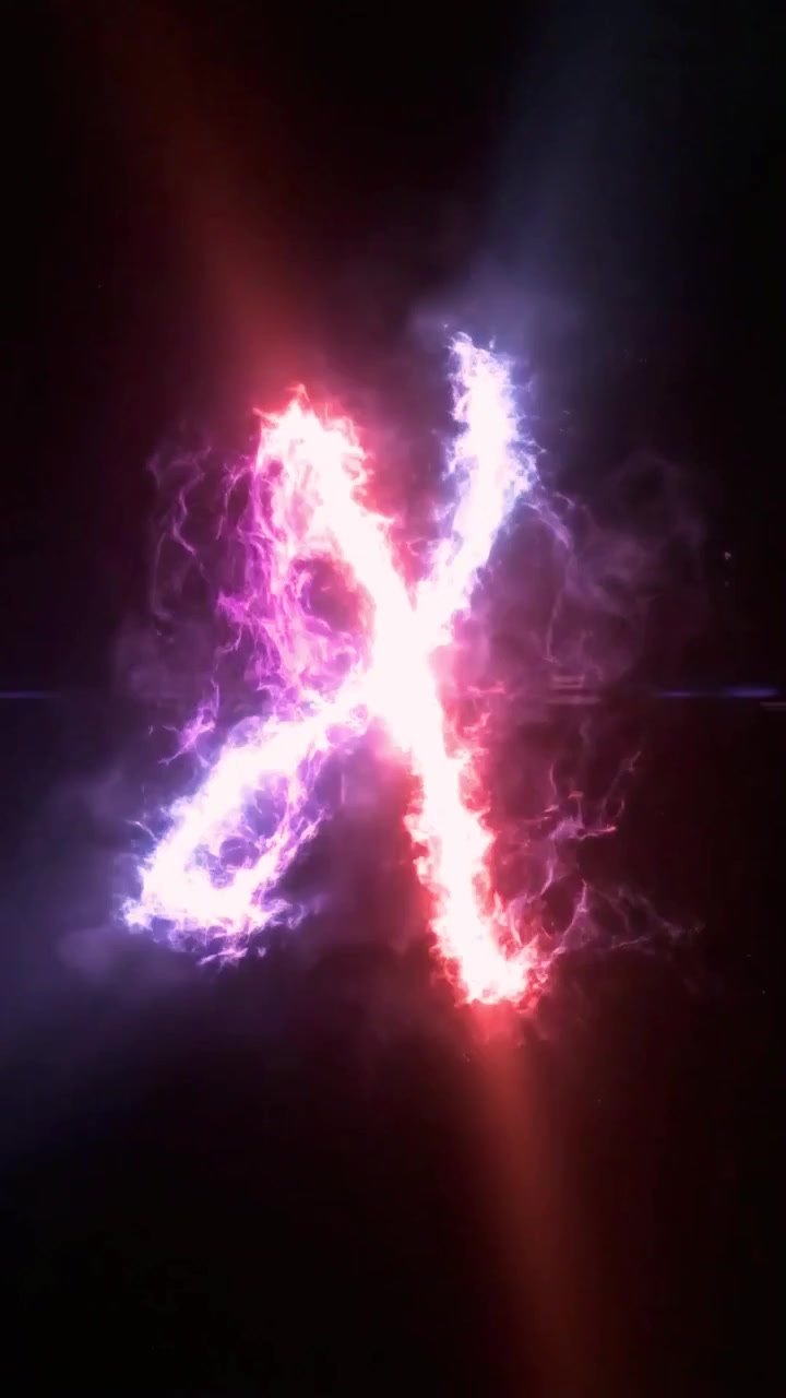 Simbolo dell'infinito astratto formato da energia luminosa rossa e blu