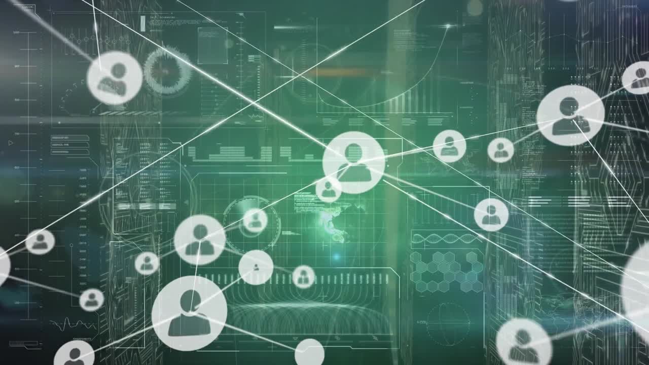 Animation of network of connections over data processing