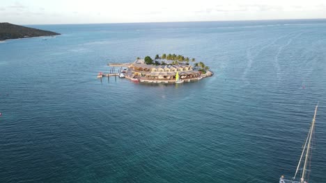 saba rock, british virgin islands aerial