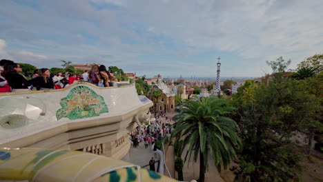 timelapse of the barcelona skyline shot from parc guell.