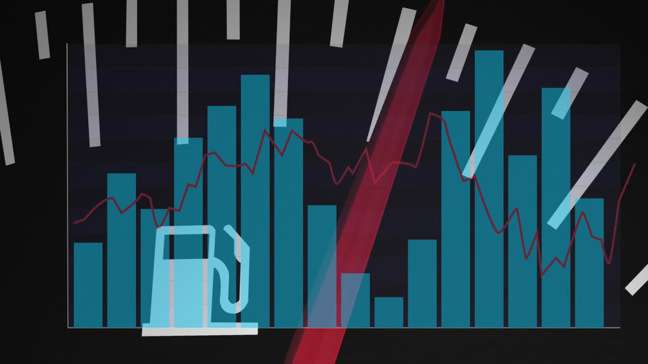자동차 패널 위의 데이터 처리의 애니메이션