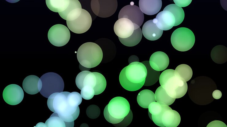 Sfondo luminoso con particelle di cerchi animati colorati 4K.