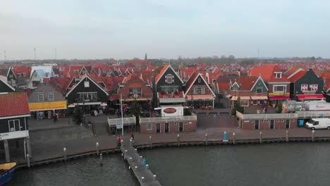 port of volendam fisherman boat in netherlands left pan