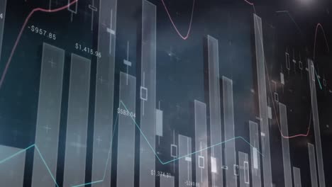 Animation-Der-Statistikverarbeitung-über-Wolken-Und-Himmel