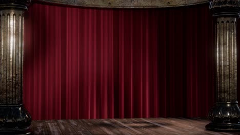 stage curtain with light and shadow