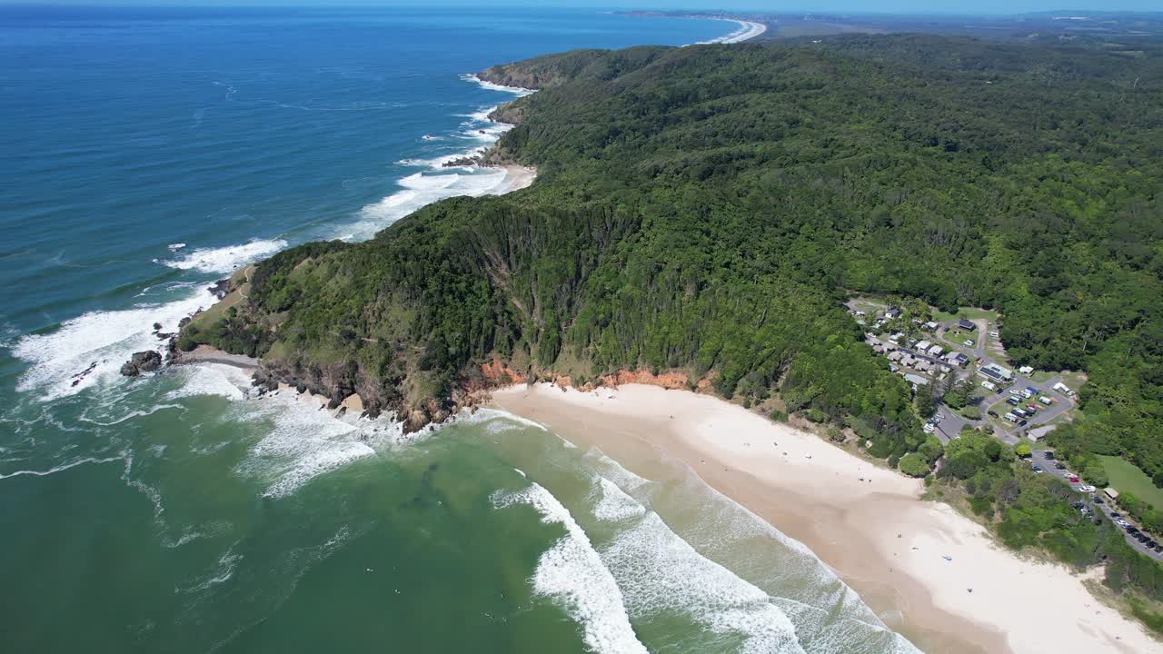 Broken Head, Kings, Brays And Whites Beach In New South Wales, Australia - Aerial Panoramic