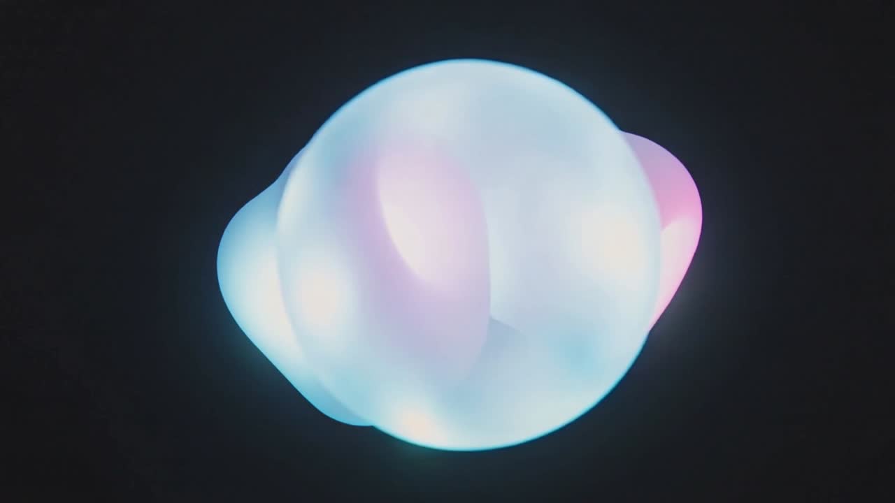 Two glowing shapes drifting inward in black void, overlapping and merging, visualizing tech fusion