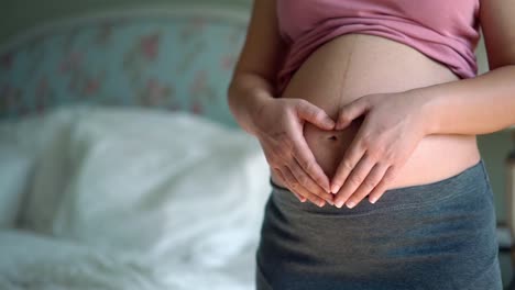 Mujer-Embarazada-Feliz-Y-Esperando-Un-Bebé-En-Casa.