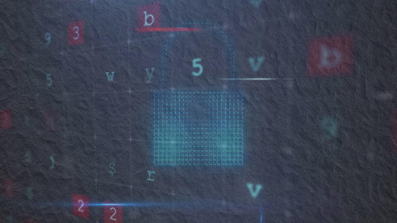 animación de la seguridad en línea de la interfaz informática