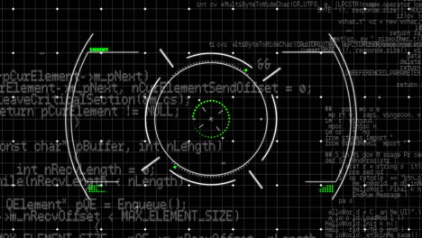 animación del escaneo del alcance y el procesamiento de datos sobre la cuadrícula