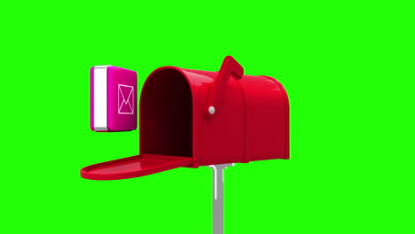 Mail-icon-in-the-mailbox-on-green-background