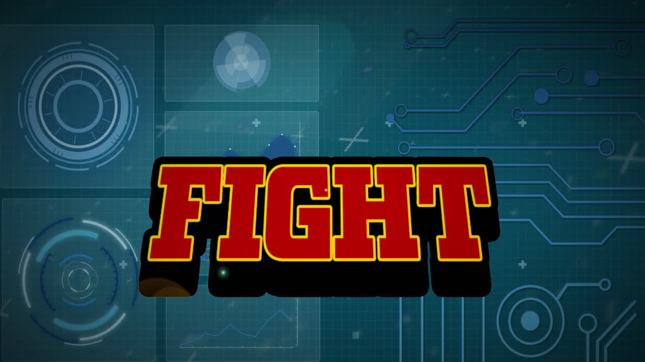 범위 스캐닝과 데이터 처리의 싸움 텍스트의 애니메이션