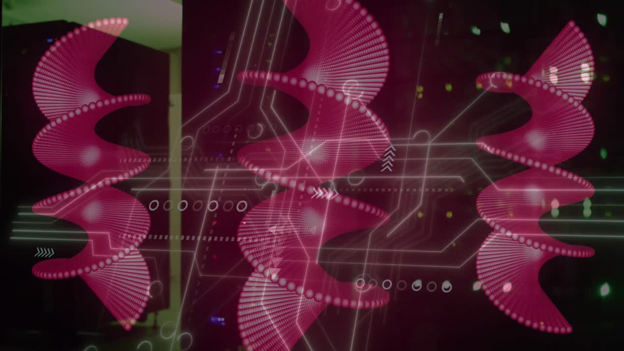 어두운 배경에서 의료 데이터 처리의 애니메이션