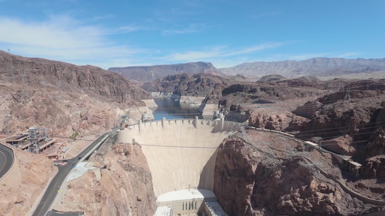 The beautiful backdrop of Mountains that sit behind The Hoover Dam.