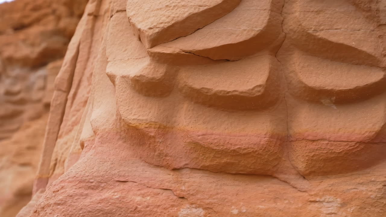 Detailed Close-up of a Sandstone Rock Formation