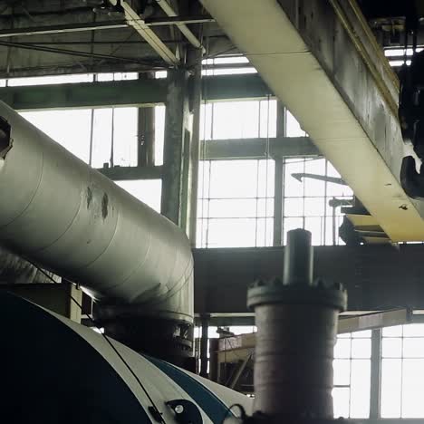 overhead crane in factory workshop