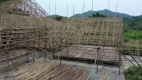 temporary built bamboo theatre and scaffolding stage