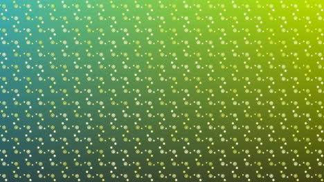 animation of grid pattern of repeated white dots and circles moving on green background