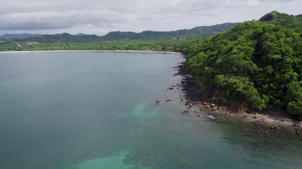 A 4K drone shot of Punta Sabana Point and the Mirador Conchal Peninsula next to Puerto Viejo and Playa Conchal, or &ldquo;Shell Beach&rdquo;, along the north-western coast of Costa Rica