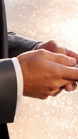 Businessman using mobile phone