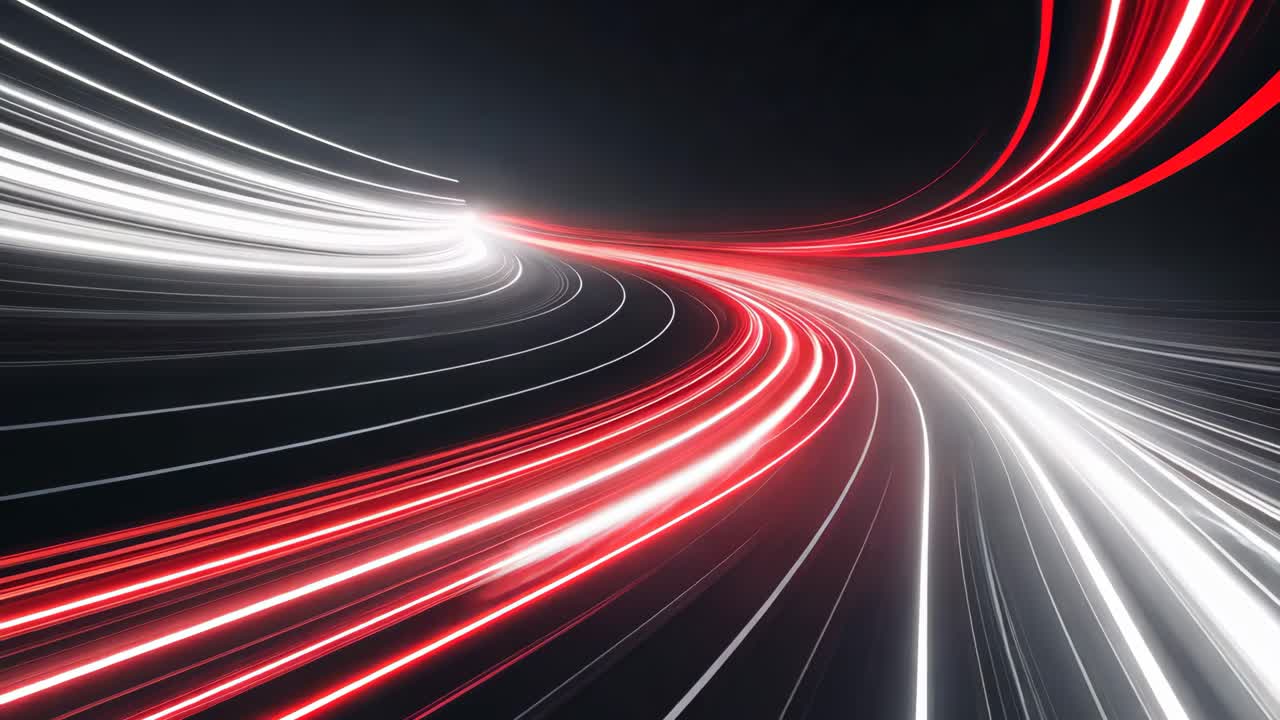 Light Trails on a Night Road