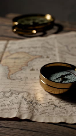 vintage map and compass