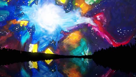 colorful abstract galaxy painting