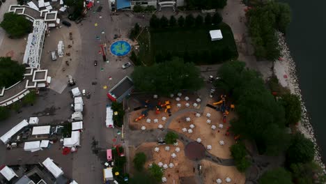 an aerial view of the summer grounds during the festa italiano in milwaukee.