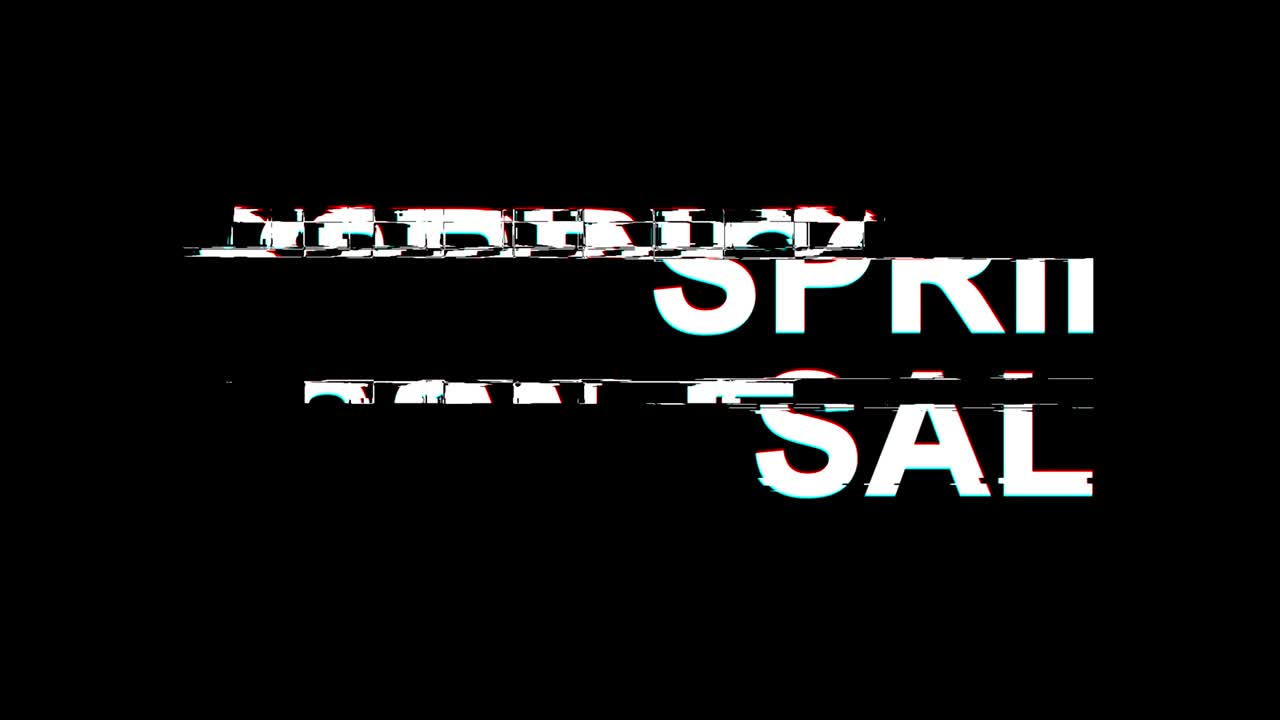 스프링 글리치 효과 텍스트 디지털 tv 왜곡 4k 루프 애니메이션