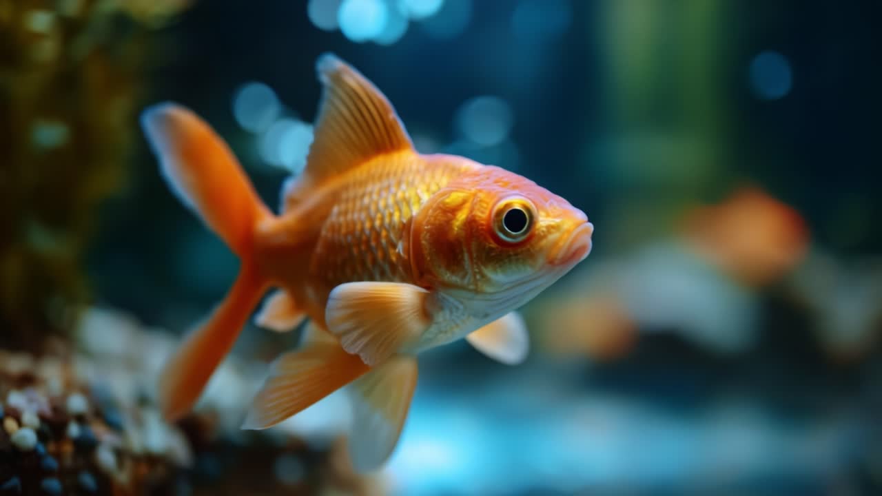 A Vibrant Goldfish Swimming Gracefully in an Underwater Scene ...