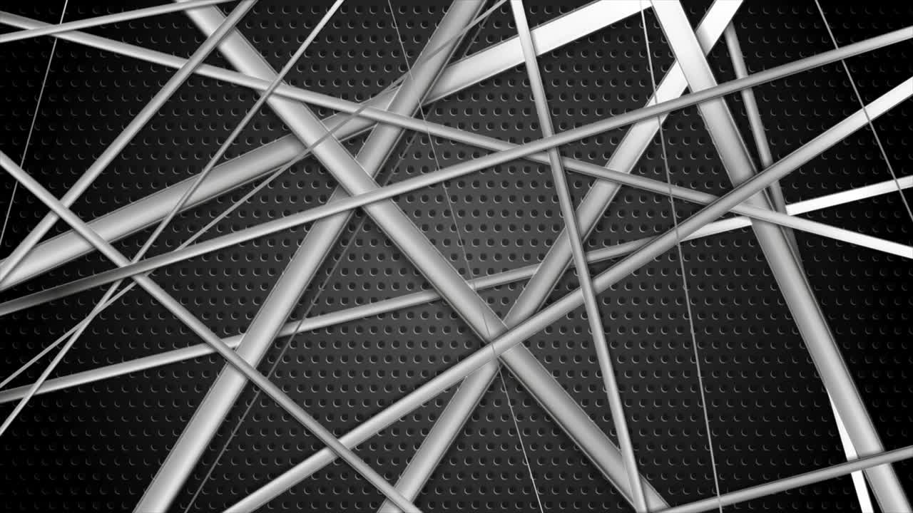 어두운 구을 은 금속 줄무 추상적인 배경 비디오 애니메이션