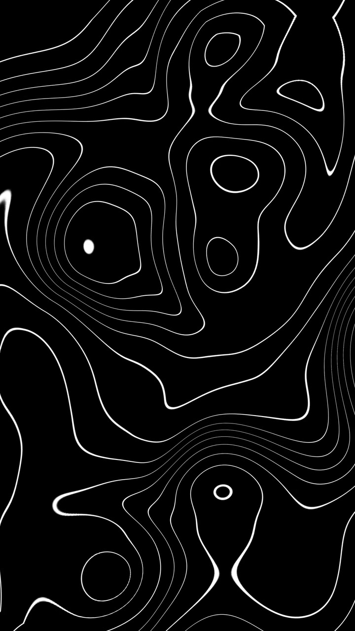 Linee topografiche animate astratte su sfondo nero