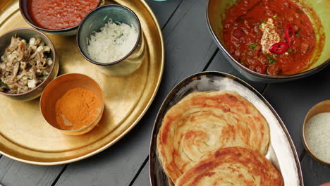 indian food platter on a table
