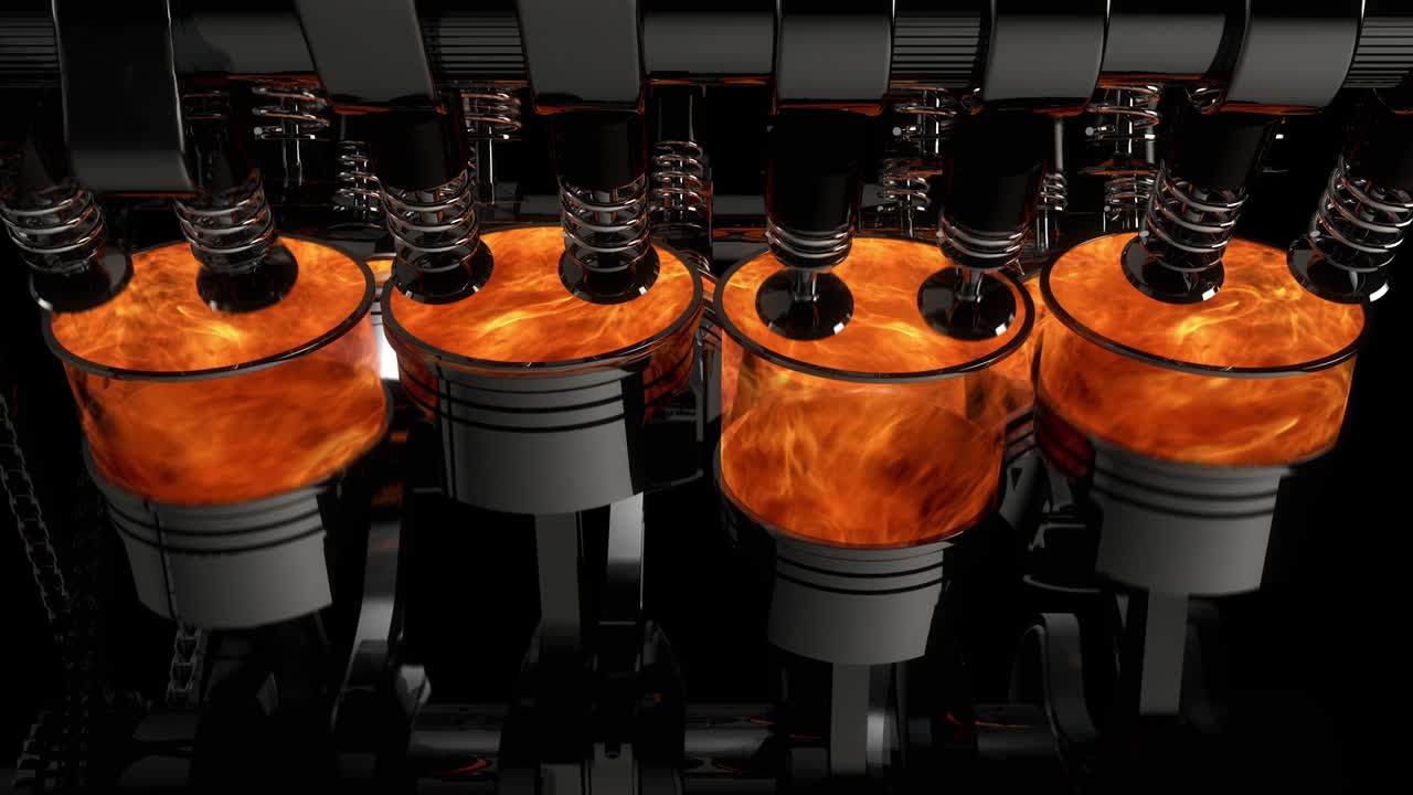 느린 동작 v8 엔진 애니메이션 - 루프