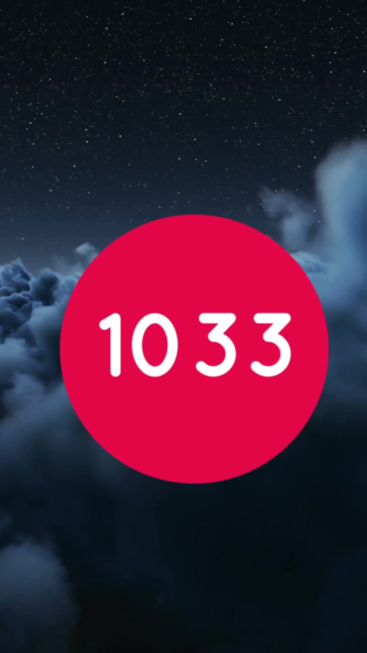 Animation of counting numbers over clouds