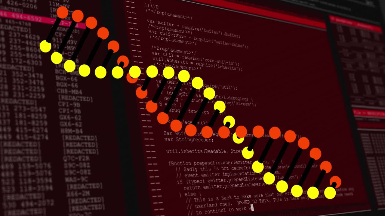 Animation of dna strand over data processing