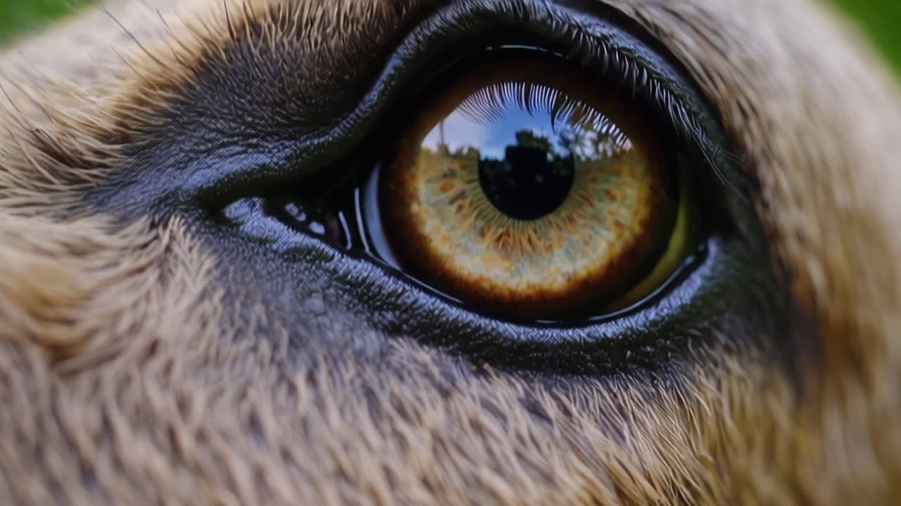 primer plano de un ojo de animal