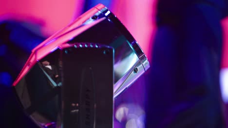 lighting device works on stage, close-up