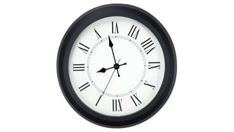 primer plano del lapso de tiempo de un reloj de pared anticuado de moda antigua con números romanos