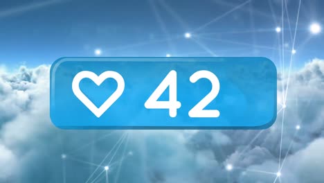 heart icon and numbers