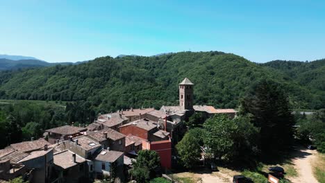 the town of espinelves, near girona, catalonia in spain