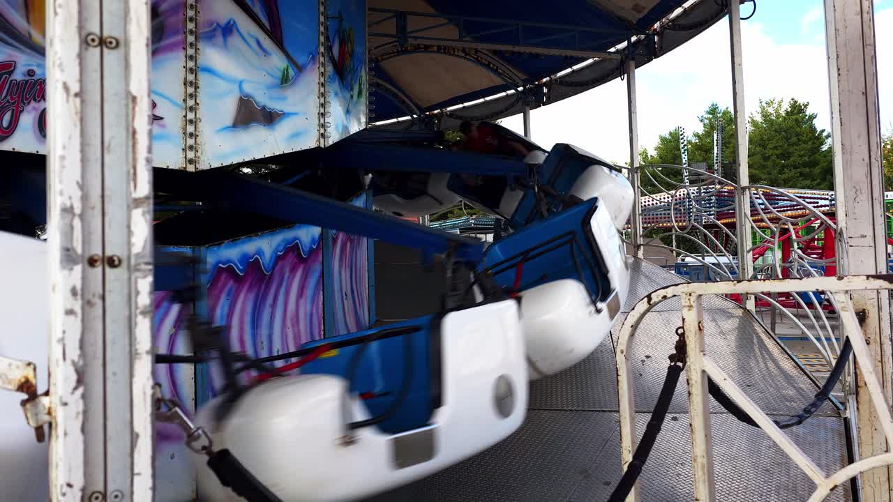A nearly empty ride at the Cumberland Fair near Portland, Maine