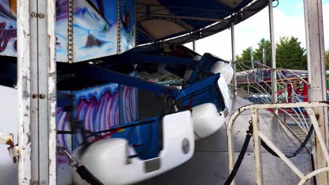 a nearly empty ride at the cumberland fair near portland, maine