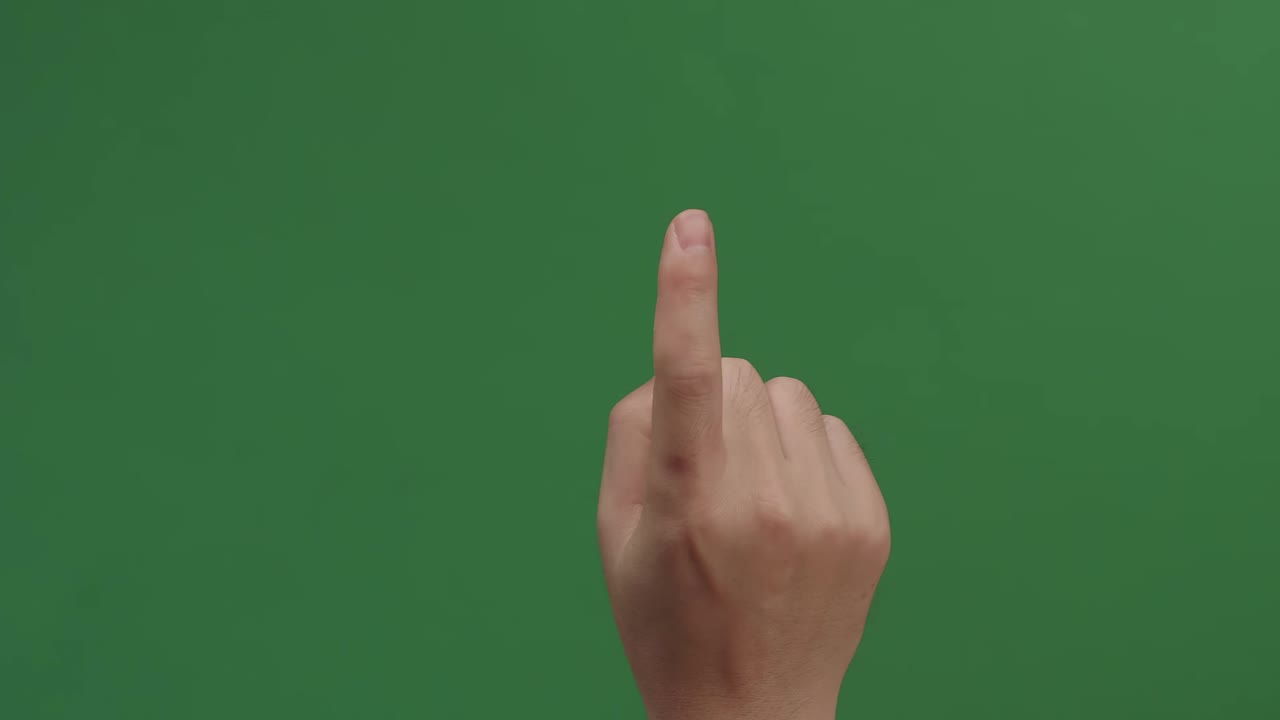 Gestures Pack. Male Hand Touching, Clicking, Tapping, Sliding, Dragging And Swiping On Chroma Key Green Screen Background. Using A Smartphone, Tablet Pc Or A Touchscreen. Interface Concept
