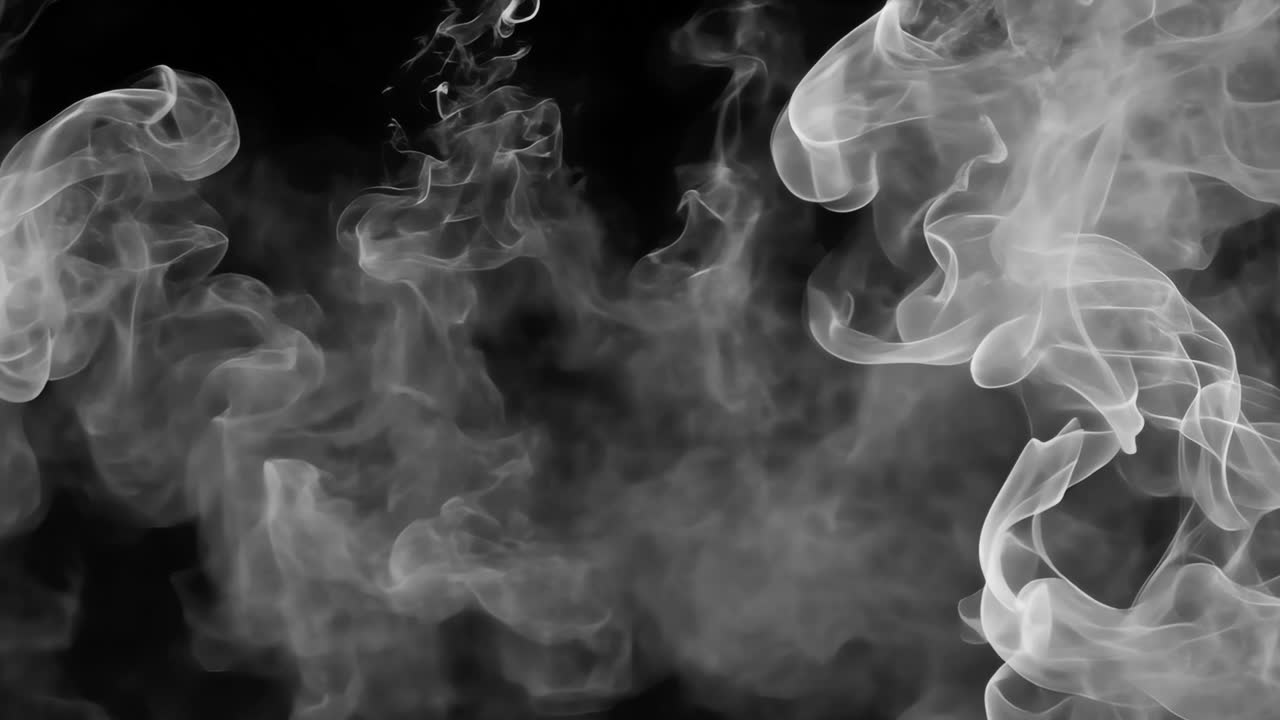 Místicas nubes de humo arremolinado, superposición animada, vídeo transparente en 4K, canal alfa, ProRes 4444