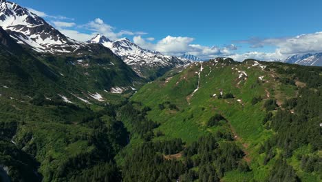 cordillera verde y valle dentro del parque nacional de los fiordos de kenai en verano en alaska