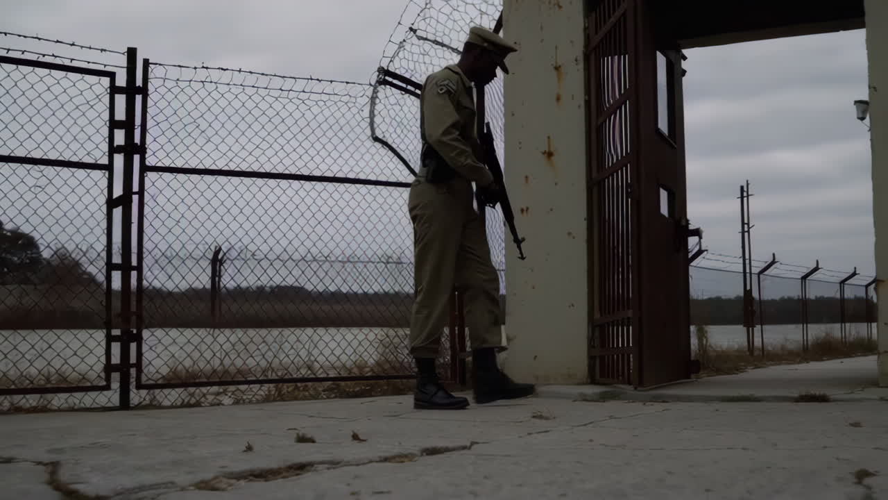 Security Guard at a Checkpoint