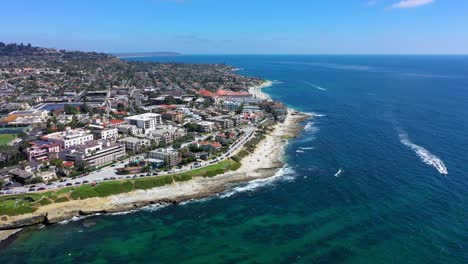 drone view of la jolla ca panning right