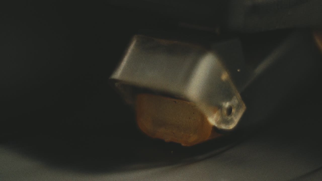 빈티지 비닐 레코드 플레이어의 클로즈업